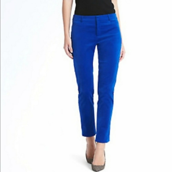 Banana Republic Pants - Banana Republic Martin Fit Cobalt Blue Cropped Pants 6